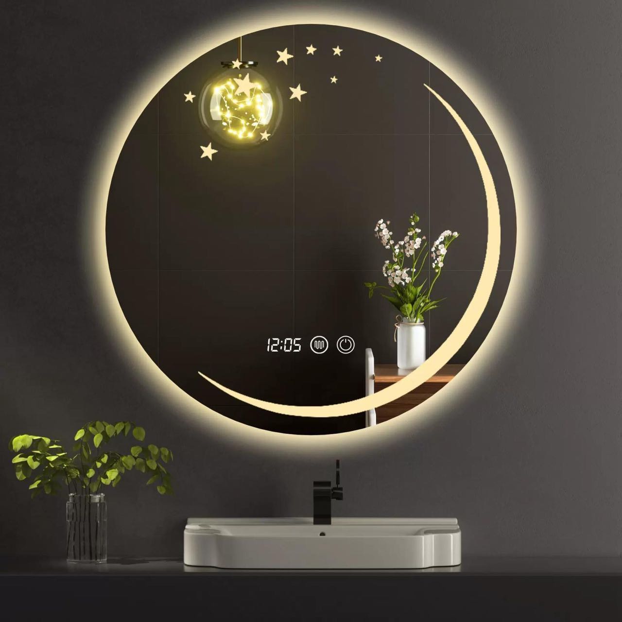 星空LED智能浴室镜卫生间带灯防雾发光厂家定制